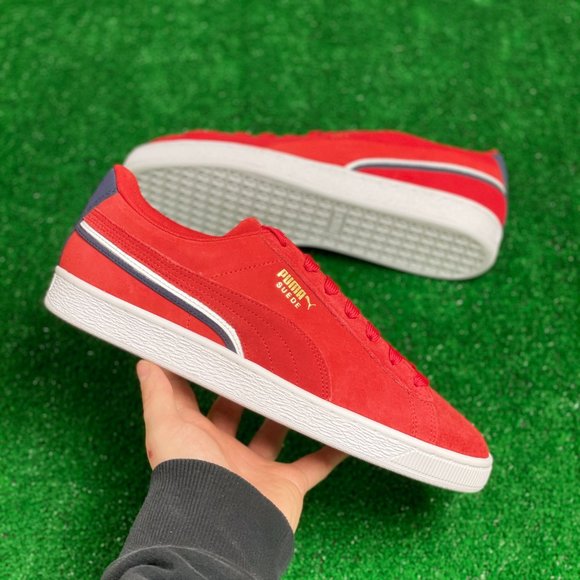 Puma Other - Puma Suede Triplex Low Mens Casual Shoes Red White 382935-01 NEW Size 11.5